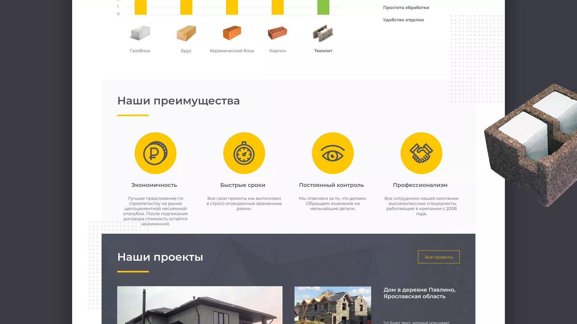 Создание сайта для строительной компании «ЭКОДОМ» в Нижнем Тагиле